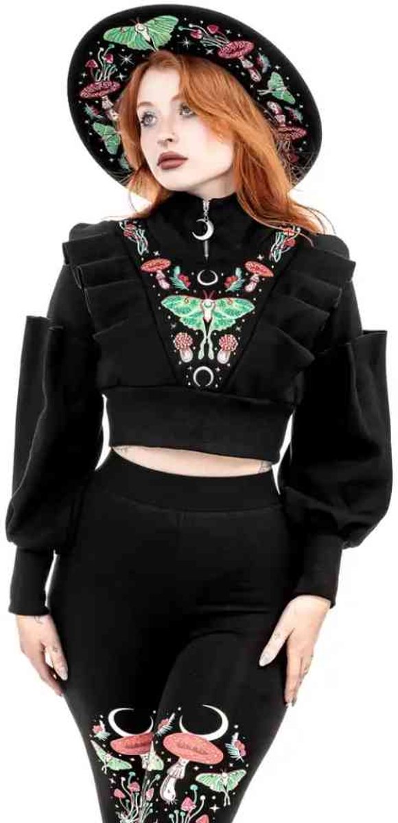 Restyle - Autumnal Equinox Crop Sweater/Trui - L - Zwart