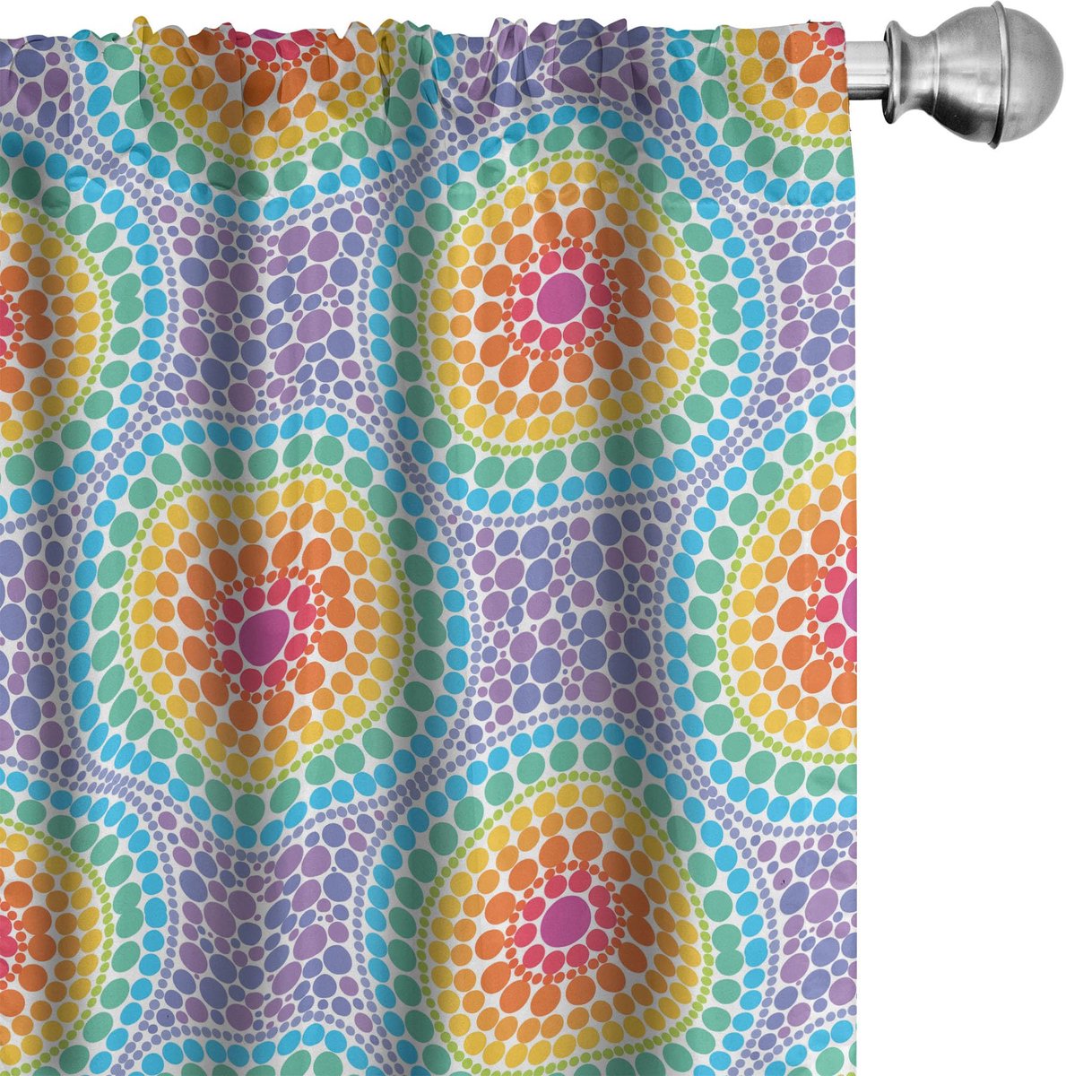 ABAKUHAUS Geometrische Gordijnen – 2x75x175 cm – Microvezel – Veelkleurig
