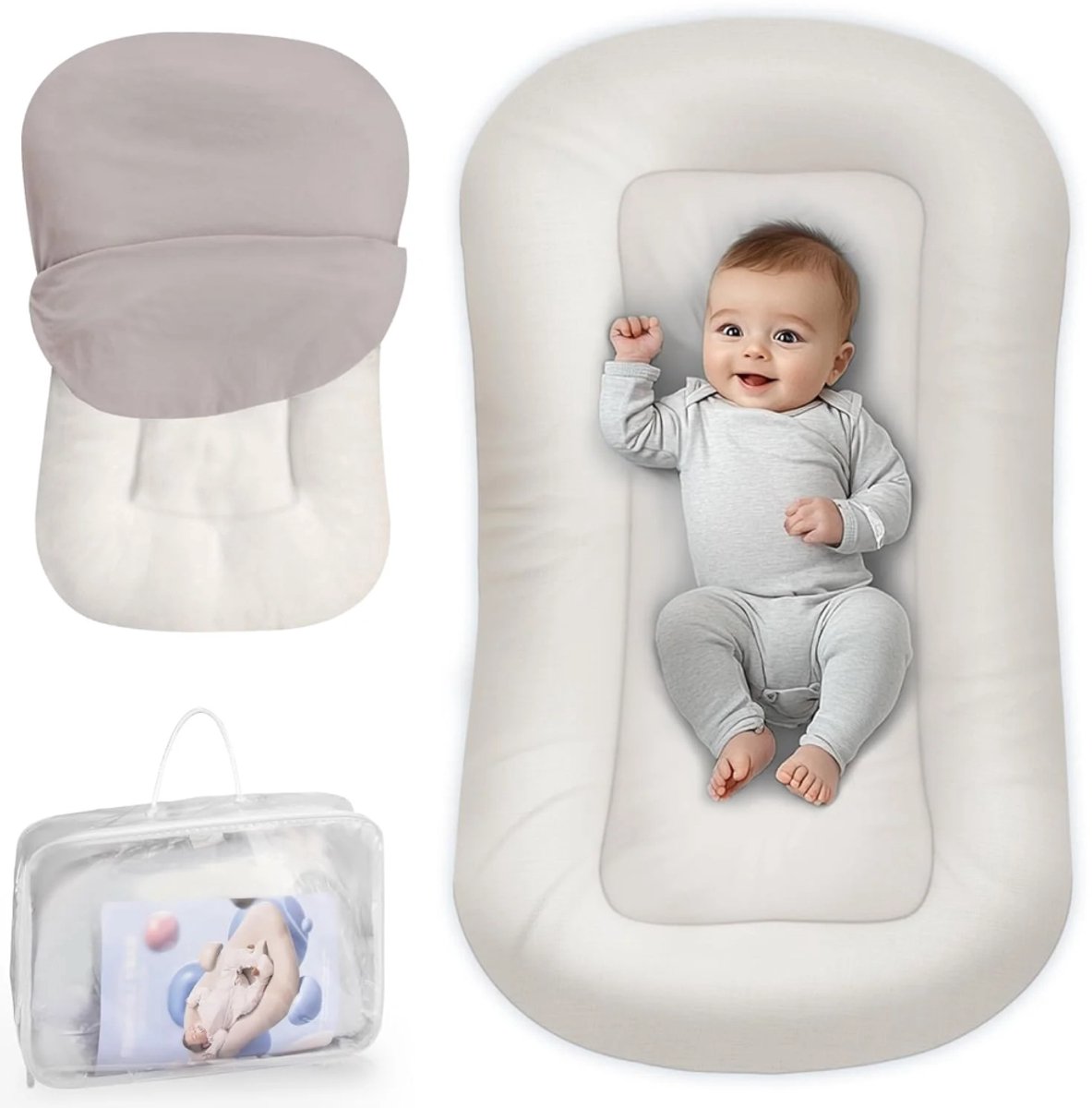 Mogi Products-Babynestje-Bedomrander -Baby Bumper-Baby lounger-Draagbaar babynestje