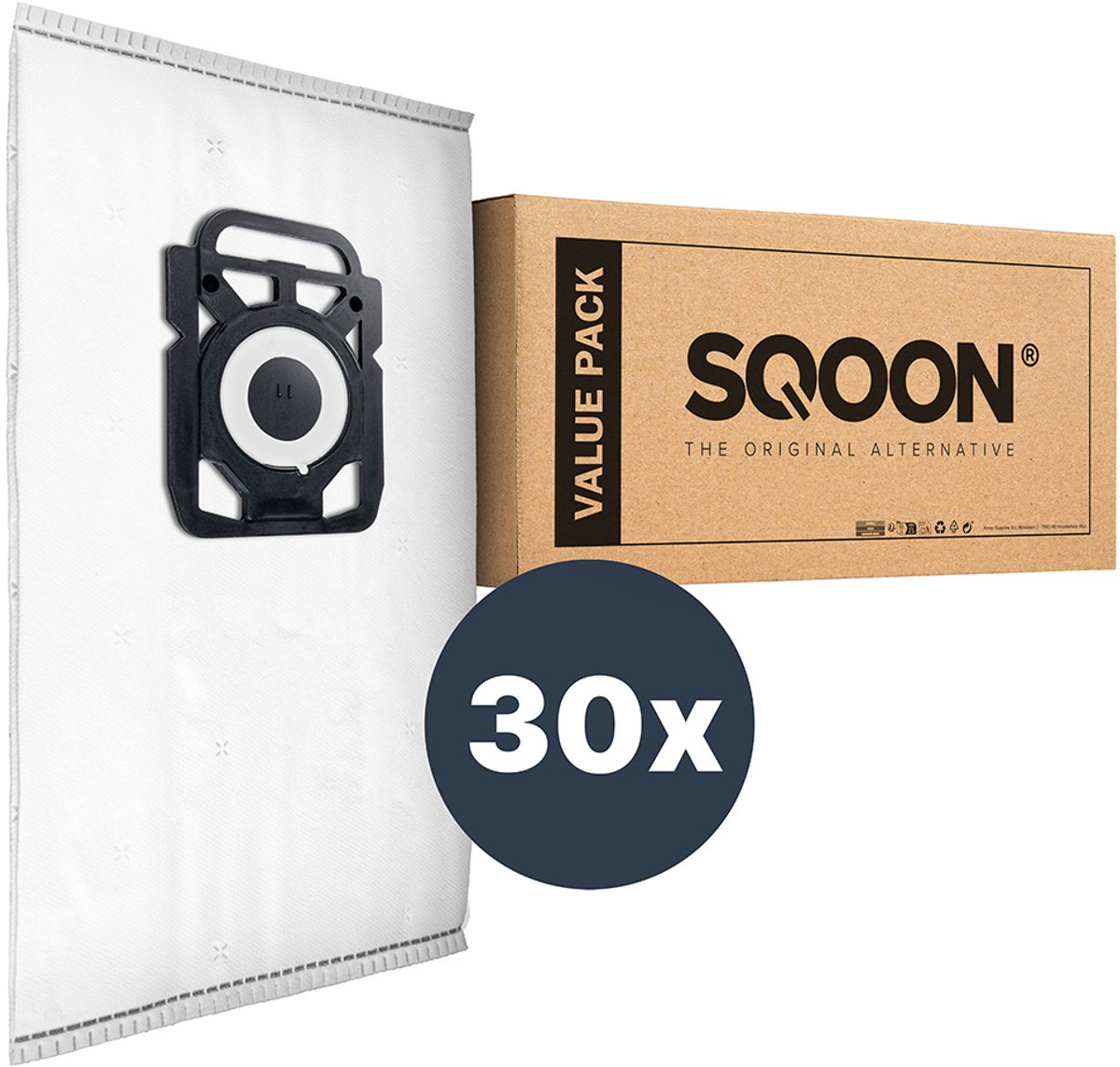 SQOON® Stofzuigerzakken geschikt voor Nilfisk Elite/King/Extreme - 30 stuks - Gelijk aan model: 107412688 - High Filtration voor optimale stofopname en schone uitblaaslucht