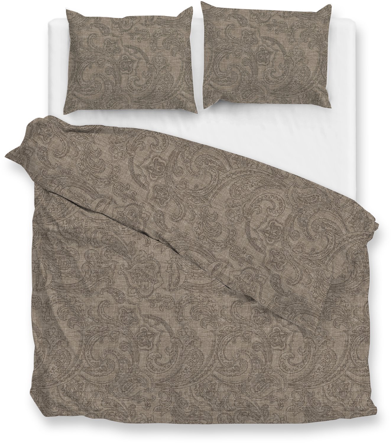 Zohome Dekbedovertrek Paisley-di-Lino - Abstract Bedlinnen - Taupe - Dekbedhoes van 100% Katoen, foto 2
