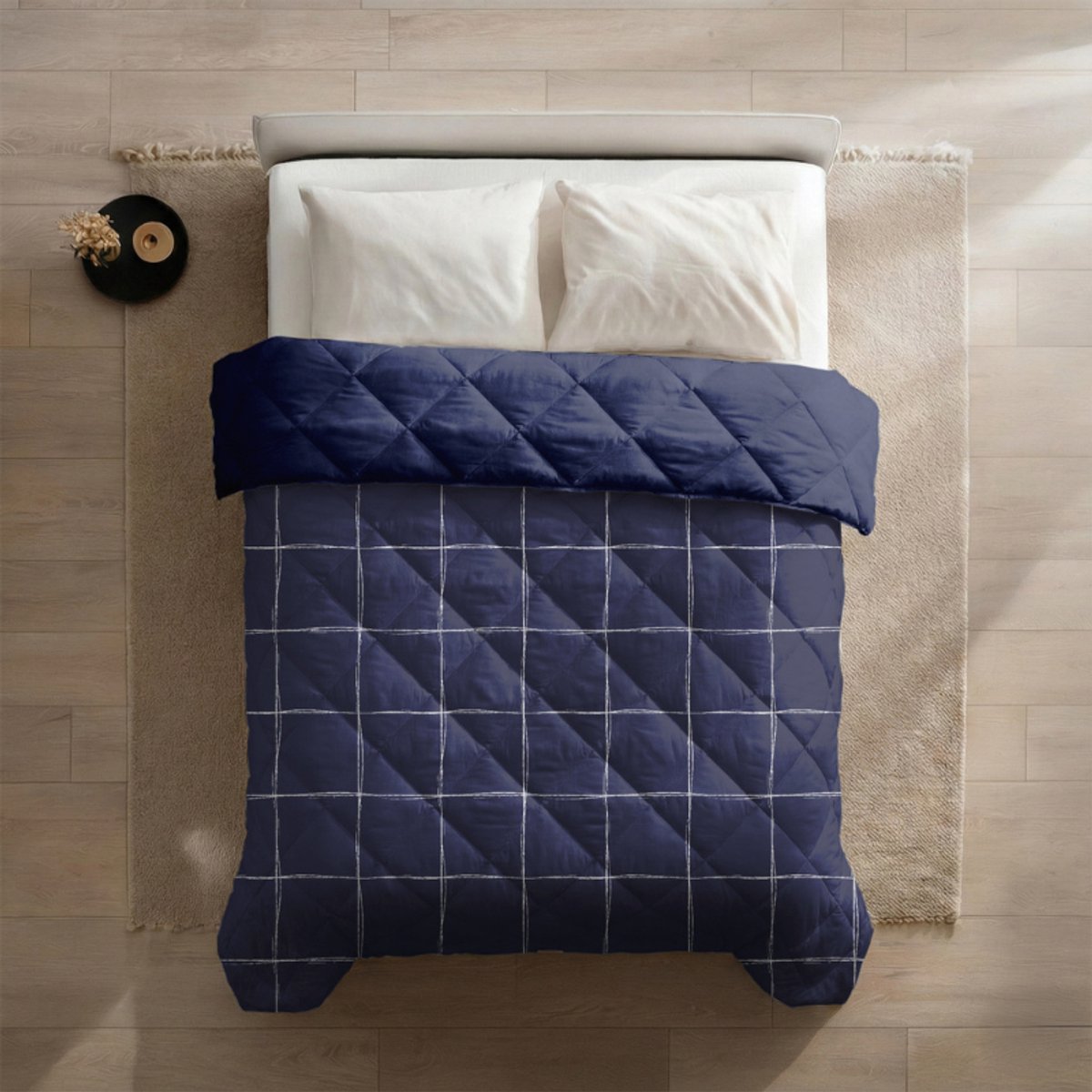 Dekbed-Discounter - Fresh and Co Dekbed Zonder Overtrek 140 x 200 cm - Wasbaar dekbed - Wasbaar op 40 graden - Verkoelend dekbed - Navy