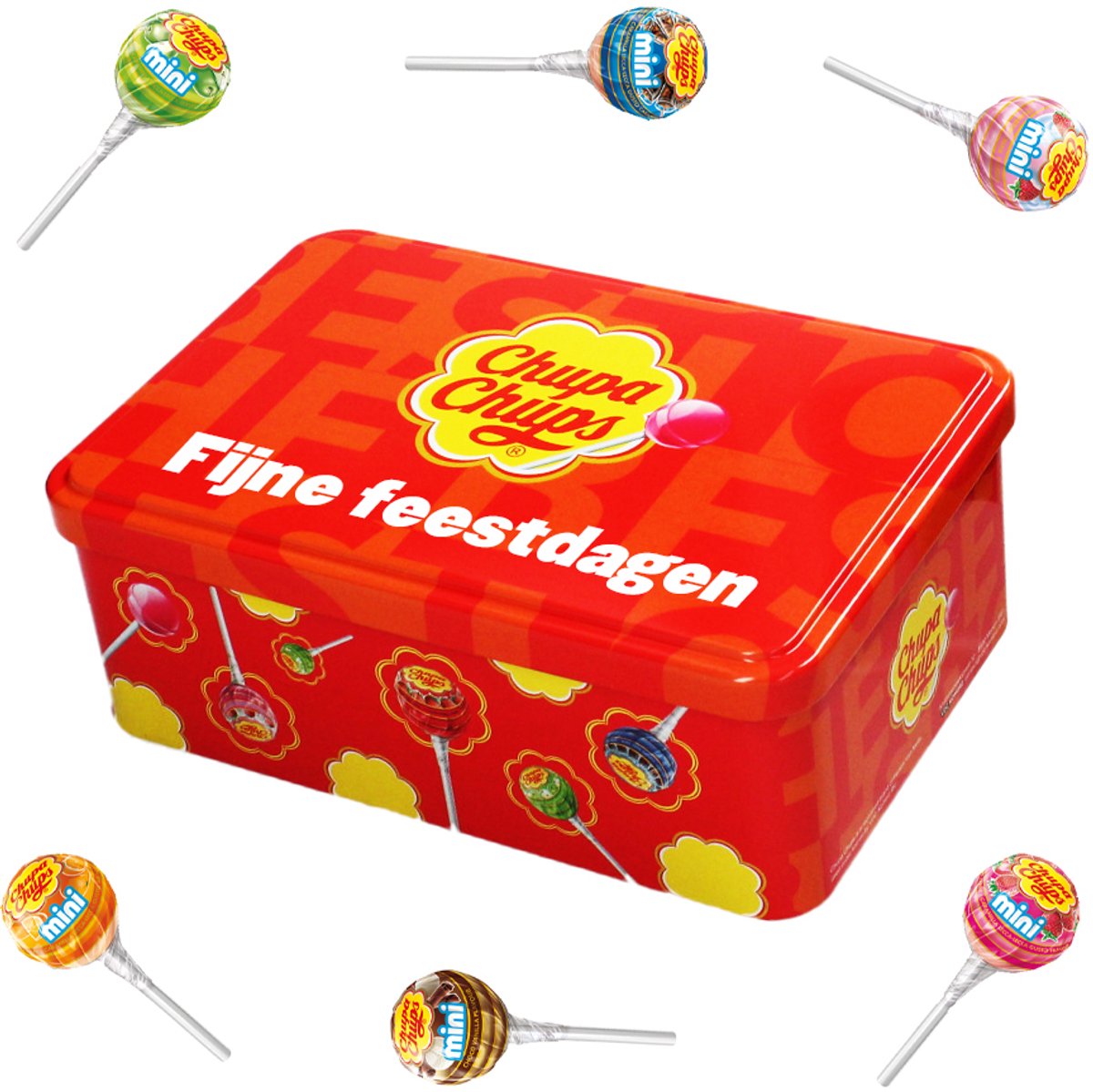 Chupa Chups Best of Mini candy collection box "Fijne feestdagen" - lollies - 70 stuks - 420g