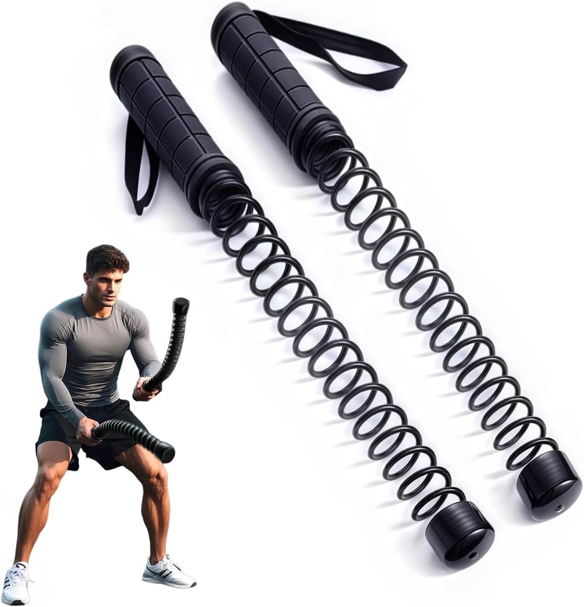 2-delige draadloze gevechtstouwen, draagbare fitnesstouwen, geschikt voor thuis- en sportschooltrainingen, HIIT-training, low-impact cardio, krachttraining, kernspieropbouw, geschikt voor mannen en vrouwen