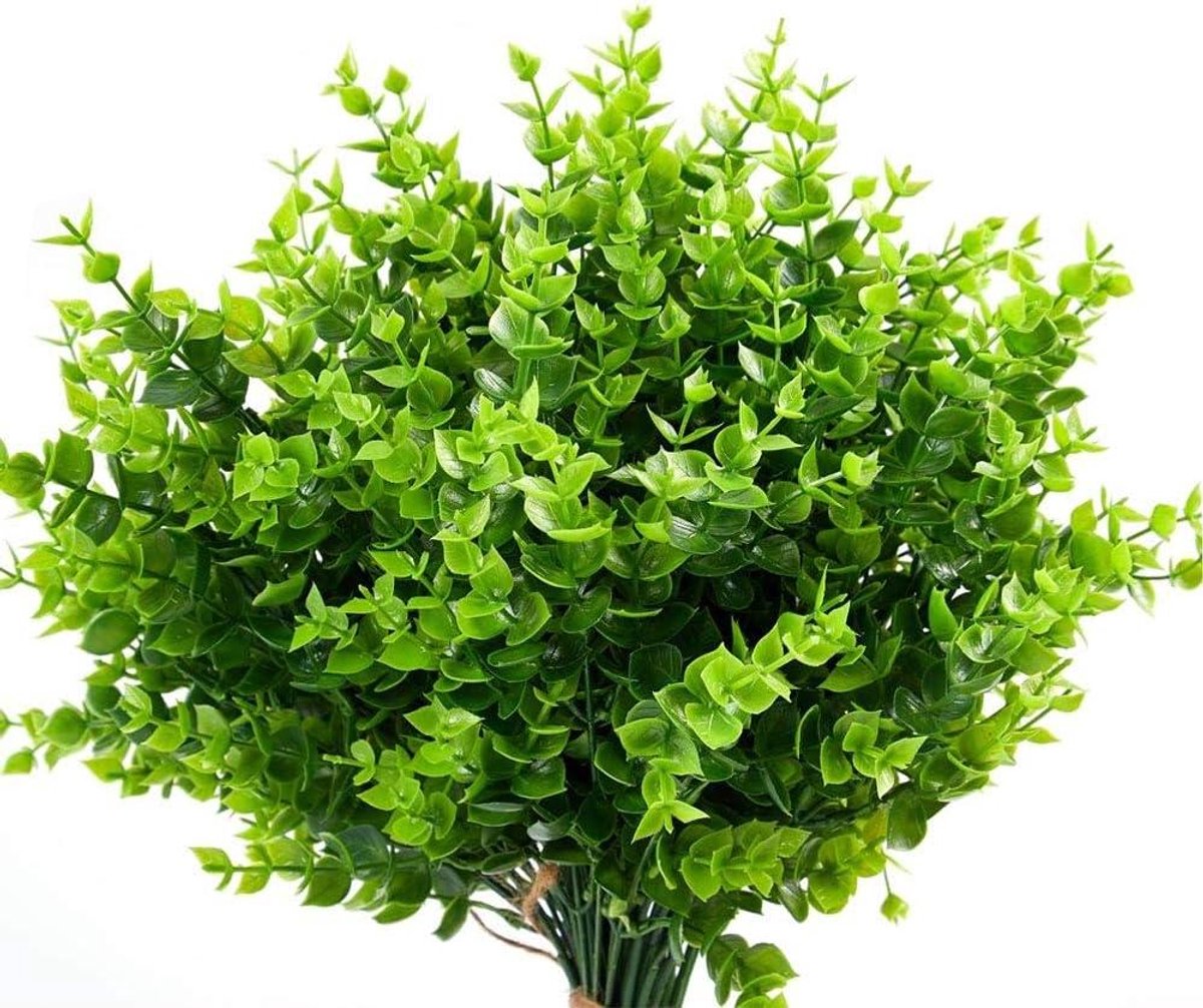 Cosensi Kunstbloemen voor buiten - Uv-bestendig - Nepplanten voor bruidsfeest - Bruiloftsboeket - Decoratieve bloemen - Set van 12 (groen) Any