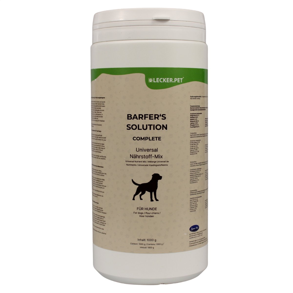 Lyra Pet 1 kg Lecker.Pet® Barfer's Solution Complete Universele Voedingsmix Poeder voor honden