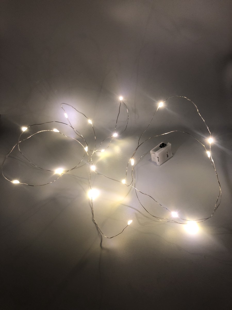 Shopping4All- Draadverlichting- Zilverdraad - 20 warme LED lampjes - 195cm