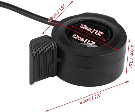 Snelheidsregeling Throttle, 22mm 7/8 inch Universele Thumb Throttle Speed ​​Control Montage voor E-Bike Elektrische Fiets Scooters