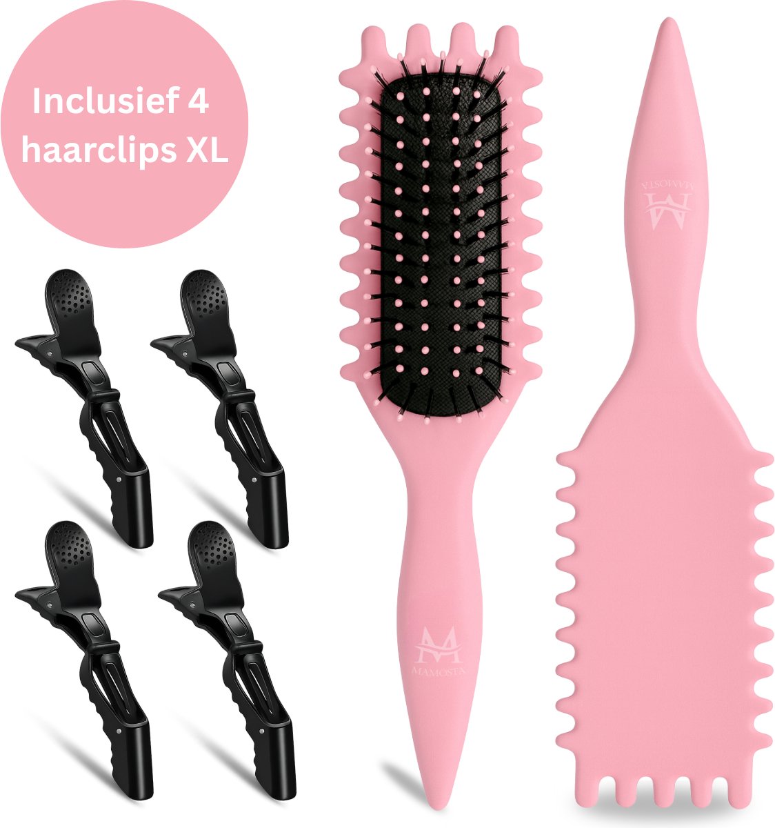 Mamosta® Curl Defining Brush - Krullen Borstel - Define - Krullenborstel - Haarborstel - Anti Klit - Haarklemmen - Haarclip