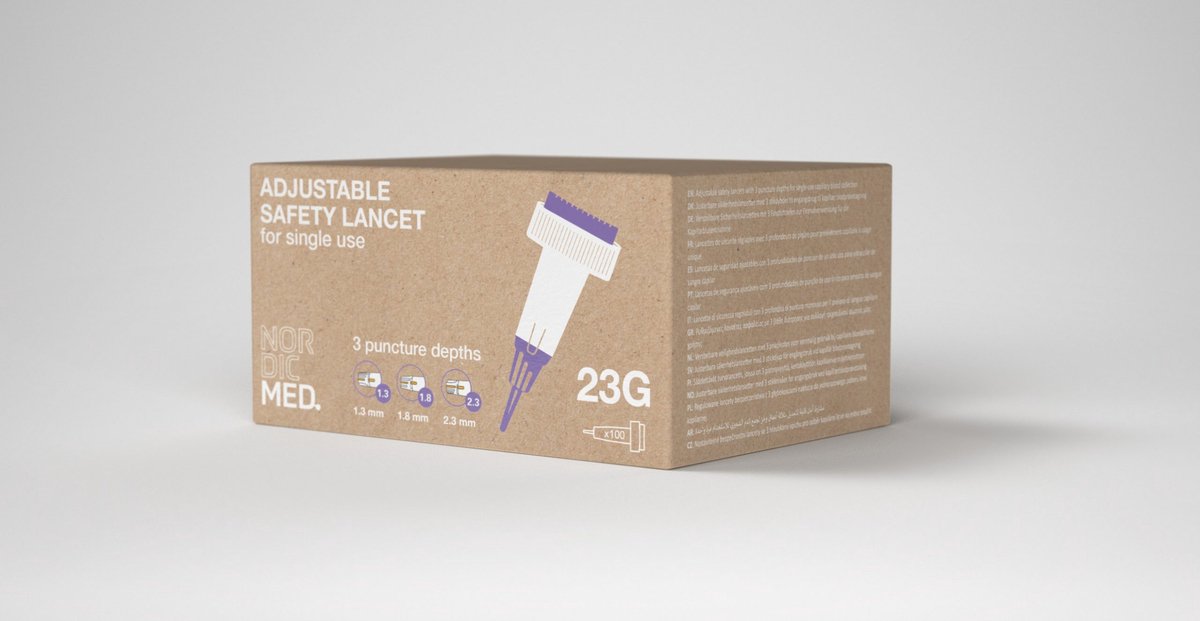 NordicMed Verstelbare Veiligheidslancet 23G – comfortabel & betrouwbaar