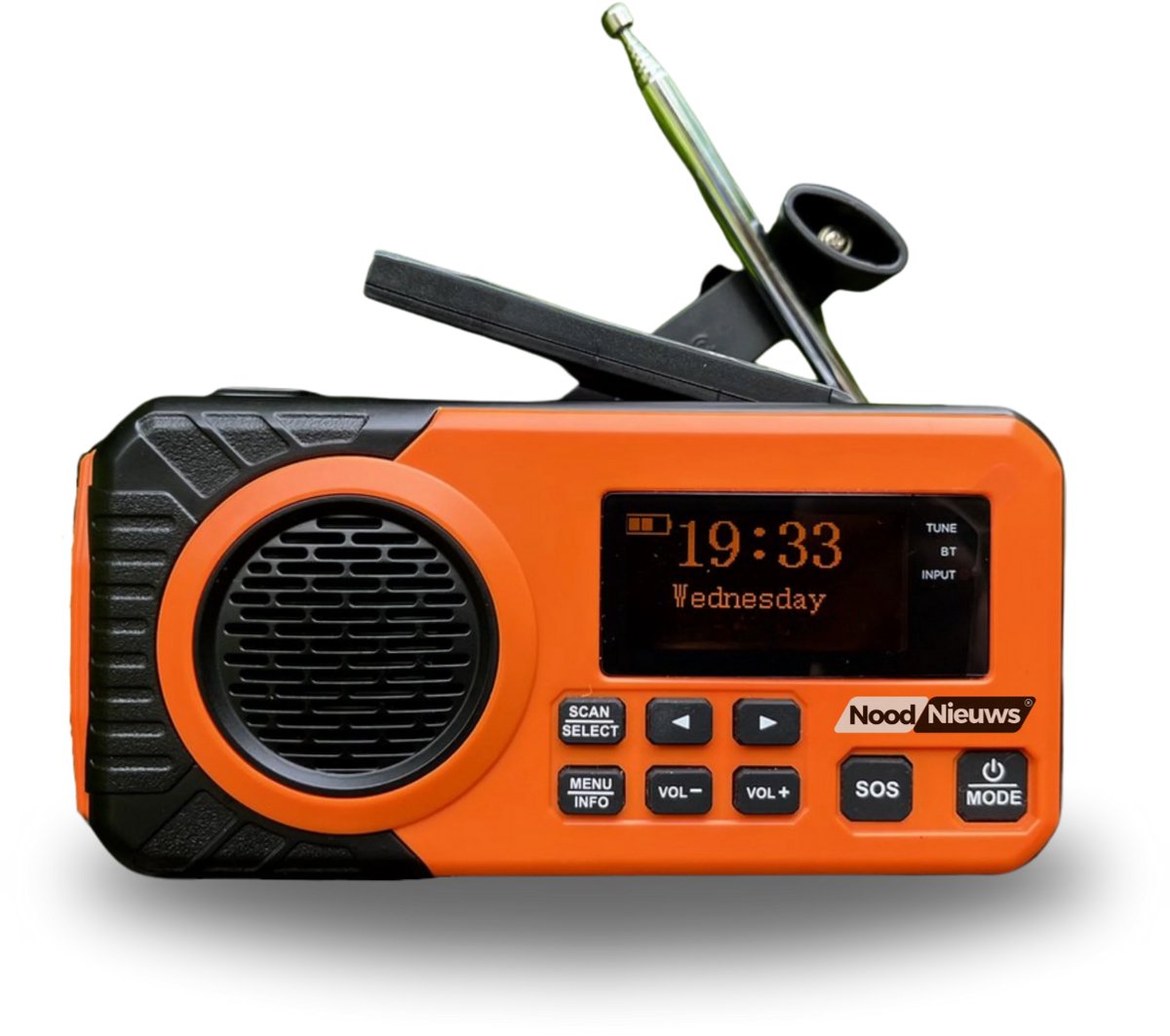 NoodNieuws Pro Noodradio – DAB+/FM – 5000mAh Powerbank – Zonnepaneel