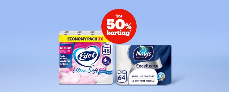 Tot 50% korting* Tot 50% korting*
