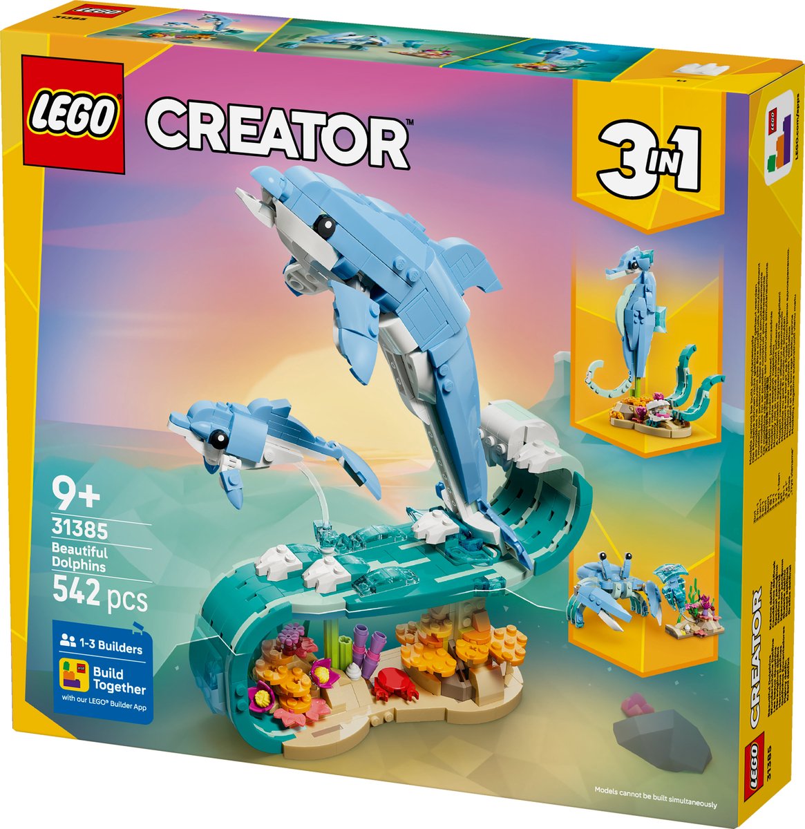 LEGO® Creator 3in1 Zeedieren: Prachtige Dolfijnen - Bouw Om tot een Zeepaardje of Krab - 31385 — afbeelding 17