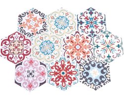 TTGoods - 10-delige set: antislip zeshoekige decoratieve stickers voor keramische tegels