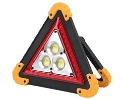 Draagbare driehoekige LED-noodwaarschuwingslamp, waarschuwingslamp voor de verkeersveiligheid, geschikt voor vrachtwagens en campers.