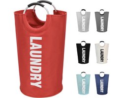 Wasmand-inklapbare wasmand-opbergmanden-camping wasmand-Grote wasmand 115L - Opvouwbare waszak - Onafhankelijke wasmand met hoge voet - Opvouwbare wasemmer -Draagbaar-Slijtvast en eenvoudig te reinigen-Waterdicht en geurbestendig-rood