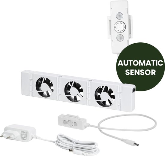 SpeedComfort Radiator Ventilator Mono Set - Energiezuinig – 2x Sneller Warm - Tot 22% energiebesparing – Simpel te plaatsen – Fluisterstil - Nederlands product - Wit