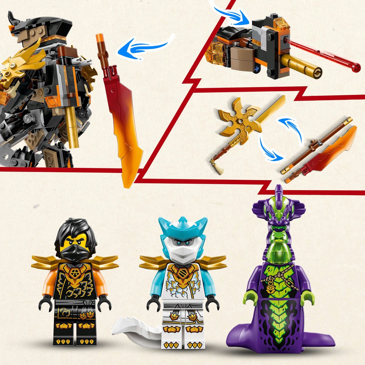 LEGO - Ninjago 71854 - Cole Missiemecha en Draak Zane — cadeau in Spellen & Speelgoed - foto 3