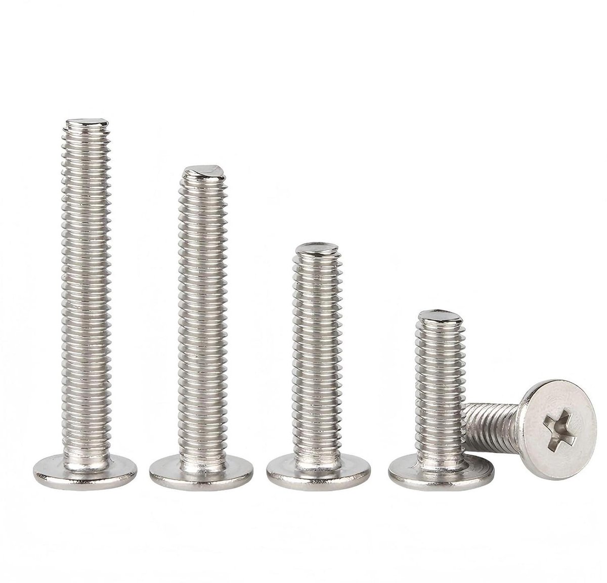 Cosensi - Roestvrijstalen M6 x 20 mm platte kopschroeven (20 stuks), volledige schroefdraad.