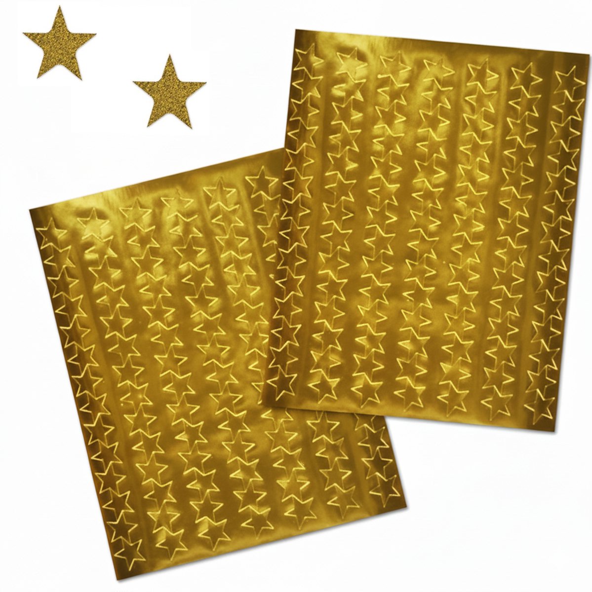 Gouden Sterren Stickers - Stickers Kerst Goud - 2 Stickervellen - 196 Sterren