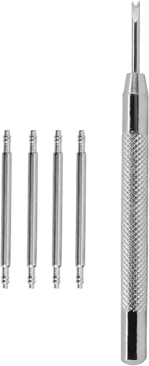 Cosensi - Horlogebandspelden 4 stuks - 8 mm tot 24 mm - RVS veerpennen - Gereedschap voor horlogeband installatie en verwijdering.