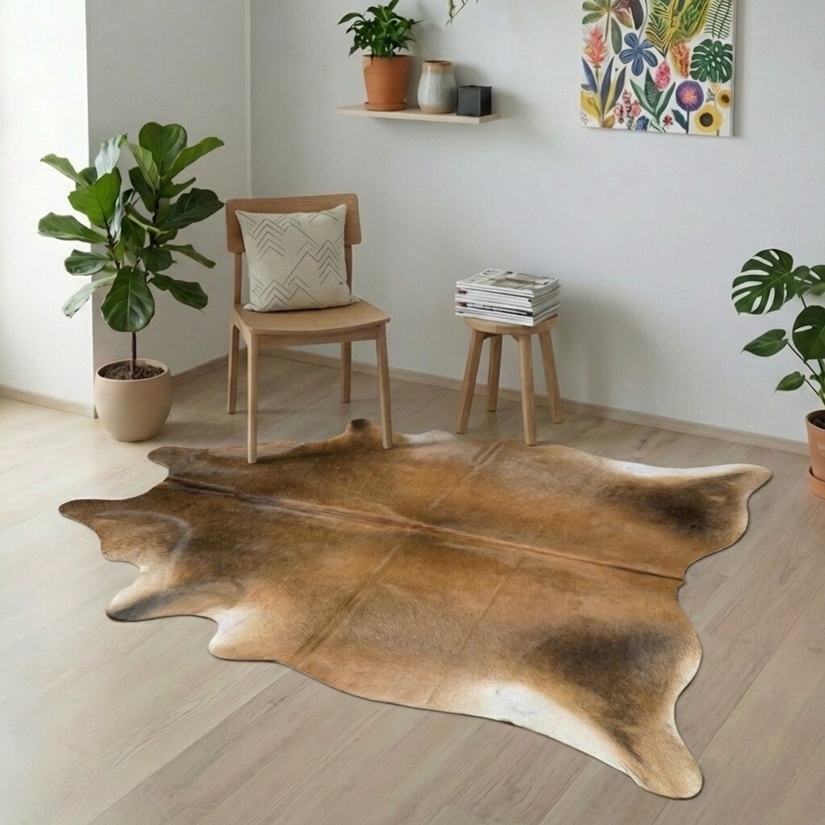 Koeienhuid Vloerkleed XL (Groot) - Effen / Solid / 0158 - 229 x 181 cm - Koeienkleed / Koeienvel / Dierenvel / Dierenhuid / Koehuid Tapijt