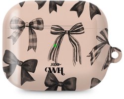 xoxo Wildhearts hoesje geschikt voor AirPods Pro 3 - Winter Muse - Ook als telefoonhoesje verkrijgbaar - schokbestendige case - koptelefoonhoes - Beschermhoes met strikjes patroon - Beige