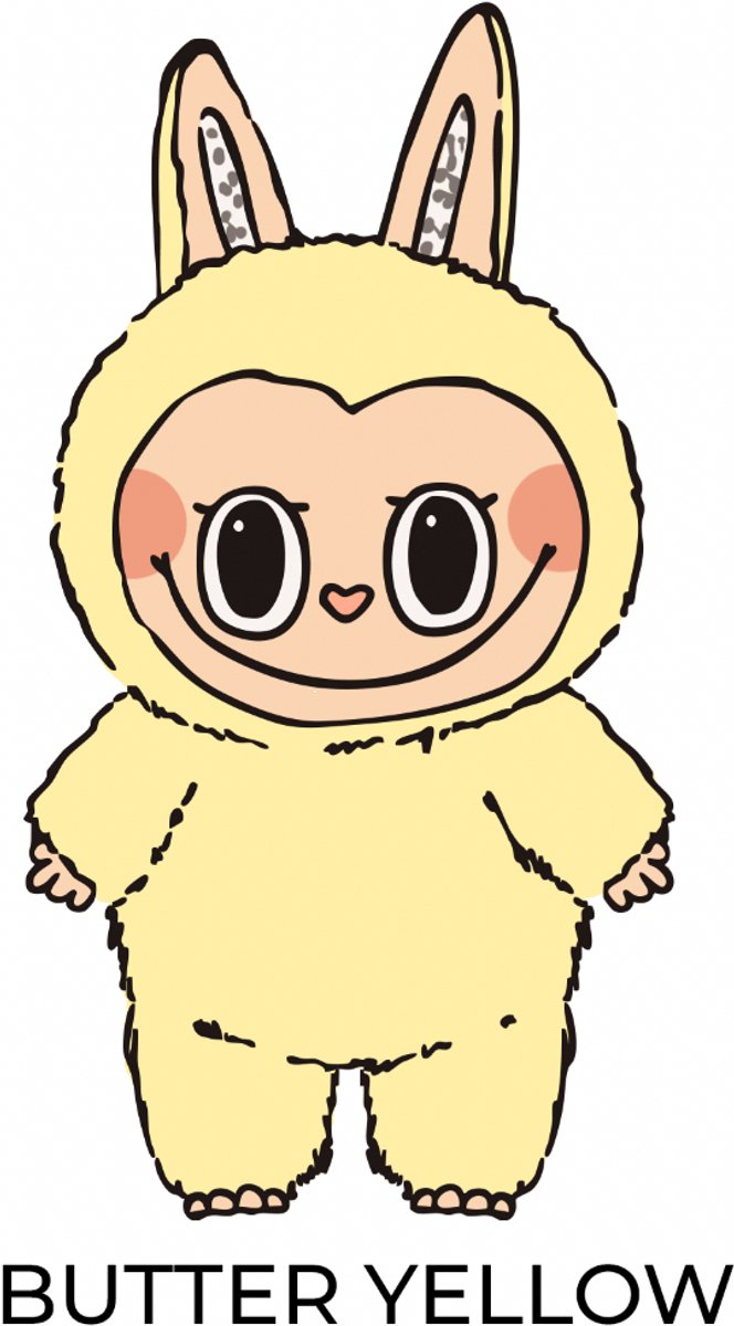 Labubu lookalike muursticker Set – 6 Monsters – Designer Toy Style – Kawaii Forest Creatures – Kinderkamer Decor GREEN