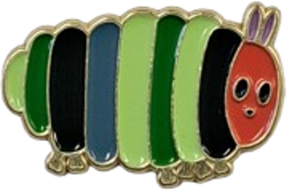 Pin Broche - The Very Hungry Caterpillar - Kledingspeld - rups - Speldje voor rugzak of kleding - Kleine cadeautjes - enamel pin - Grappige badge - 1 stuk