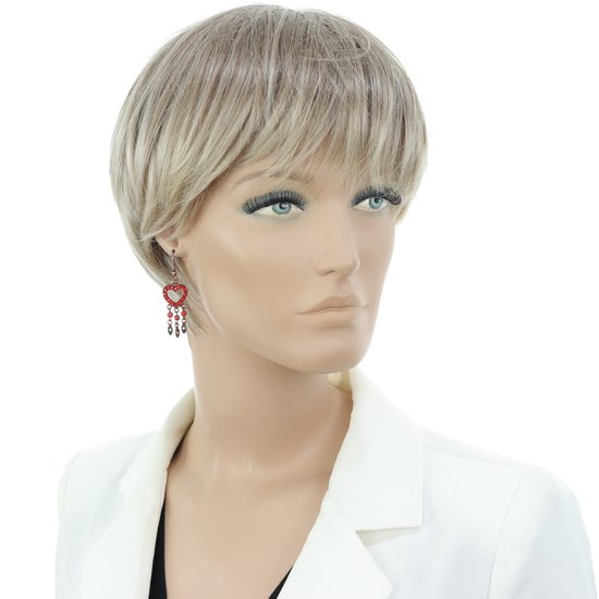 Boucles d'oreilles Behave Rose avec pendentif en forme de coeur rouge