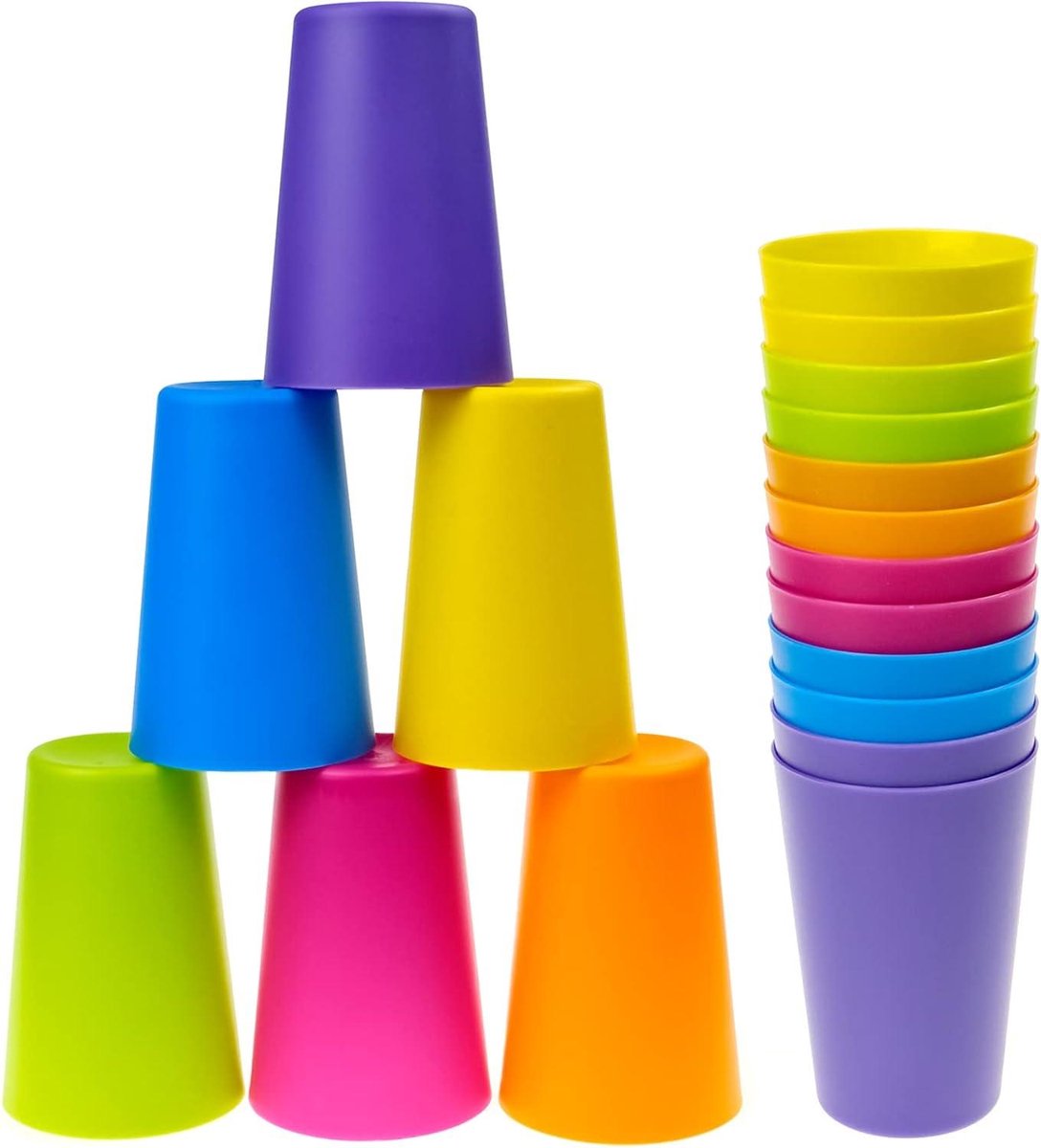Cosensi - Kleurrijke Drinkbekers voor Camping, Strand en Picknick - Set van 12 - 160 ml