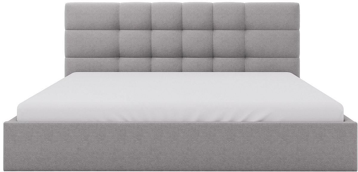 Vente-unique Bed met opbergruimte stof lichtgrijs 200 x 200