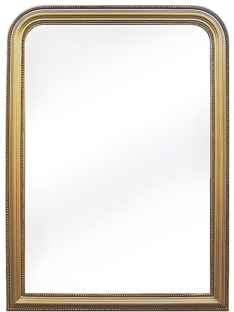 Vente-unique Trumeauspiegel in paulowniahout - H 110 x B 80 cm - Goudkleurig met messingeffect - HELOISE