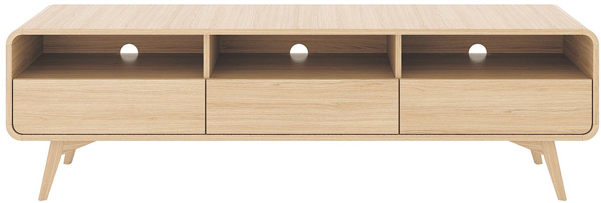 Vente-unique Tv-meubel met 3 lades en 3 nissen - Naturel - JALEMO