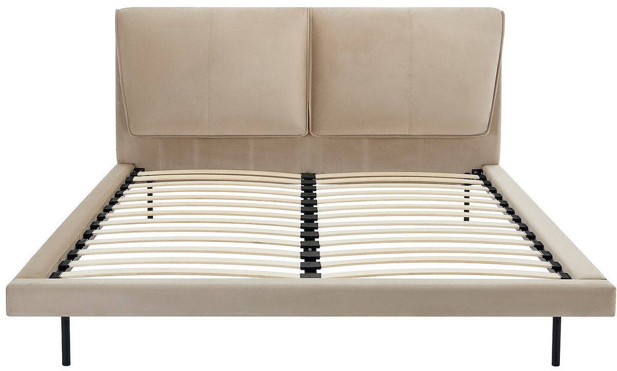 Vente-unique Bedframe fluweel taupe 140 x 190 cm