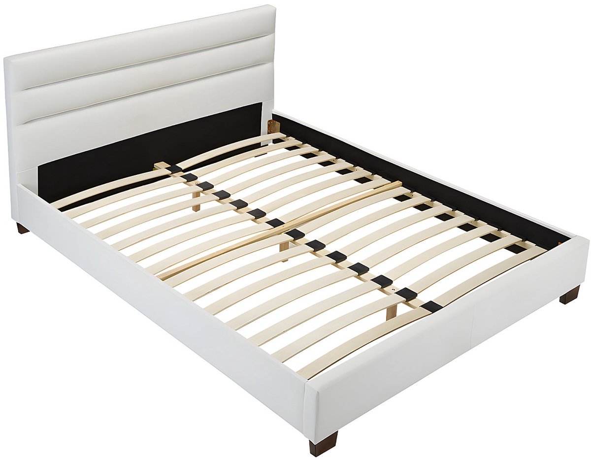 Vente-unique Bedframe kunstleer wit 160 x 200 cm FAUSTIN