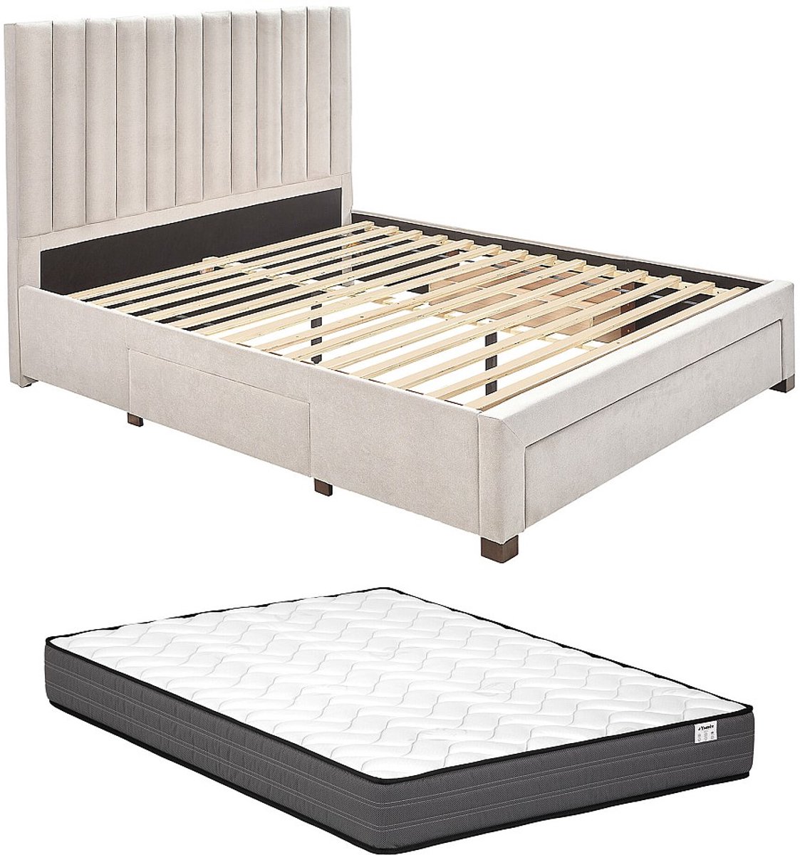 Vente-unique Bedframe stof beige 160 x 200 cm LIAKO