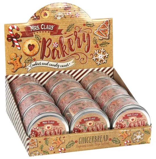 Christmas Gingerbread Bakery Kaarsblik – Geurkaars in Blik met Peperkoek Geur – Kerst Kaars 25 uur – Winter Geur & Cozy Sfeer – Perfect Cadeau voor Feestdagen