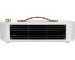 Ruimteverwarmer, Kleine, op zonne-energie werkende mini-elektrische kachel for thuisgebruik, desktop voor kantoorruimte(White)