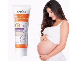 SADOER | Oats Amino Acid Stretch Mark Cream | Striae crème | Zwangerschapsstriemen verwijderen | Anti striae crème | Striemen buik zwangerschap | Littekens verwijderen | Haver aminozuur crème | Striae olie | Zwangerschap huidverzorging |Anti-Striemen