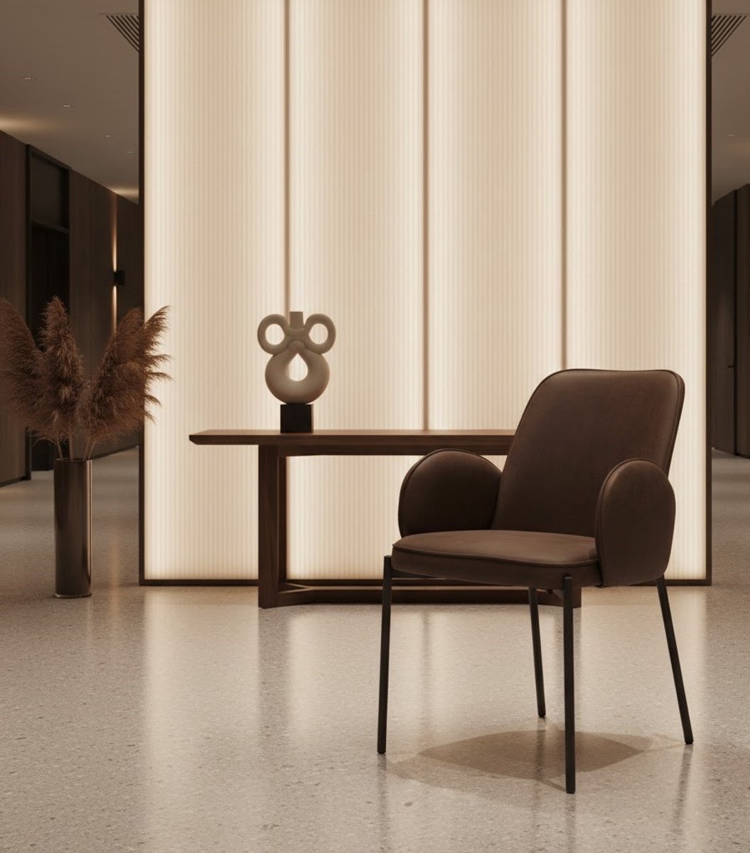Elegante Eetkamerstoel Verona – Luxe - 55x60x86 cm - Antraciet - – Luxe Antraciet Microvezel Armleuningen, - Medahomestore