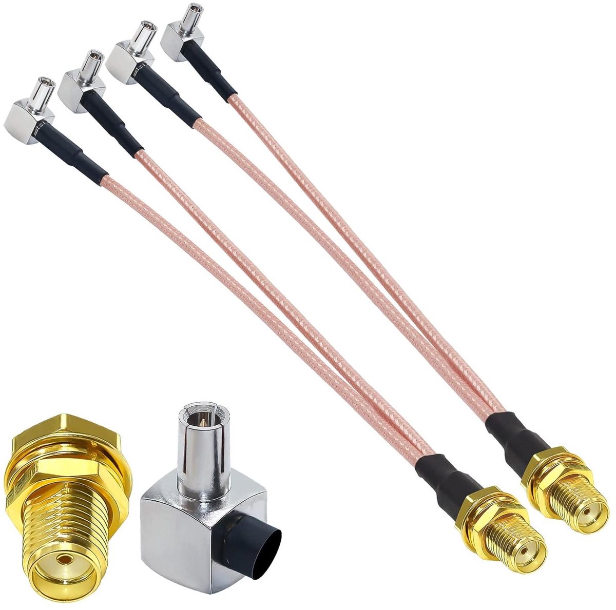 CSGoods - RF Verlenging Coax Kabel V Type Pigtail Adapter 4G LTE Mobiele Splitter 2-Pack
