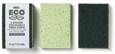 Mr. Eco schuurspons 8 x 2 cm | met stevige vezels | pak van 2 stuks