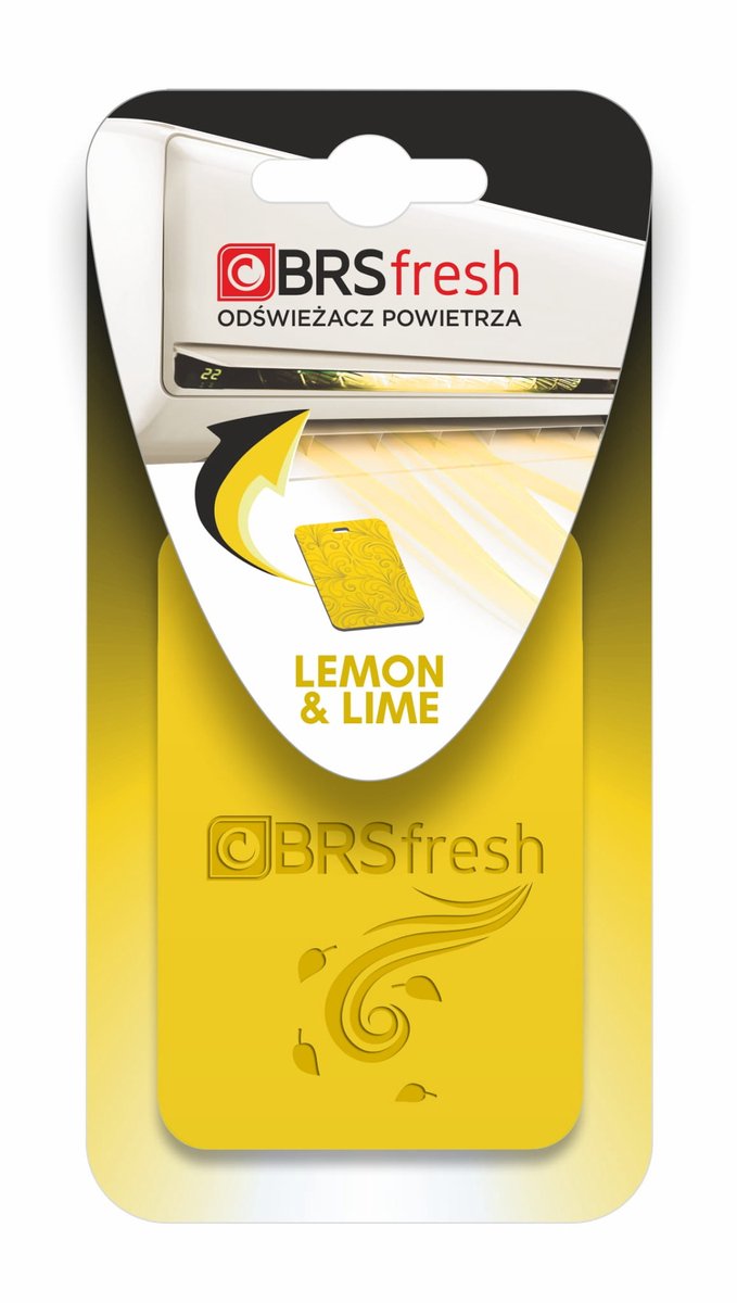 BRS FRESH Luchtverfrisser voor Airco binnenunit - 1 Stuk - Geur: Lemon & Lime - Geurhanger voor Thuis & Auto - Langdurige Polymeer Geur