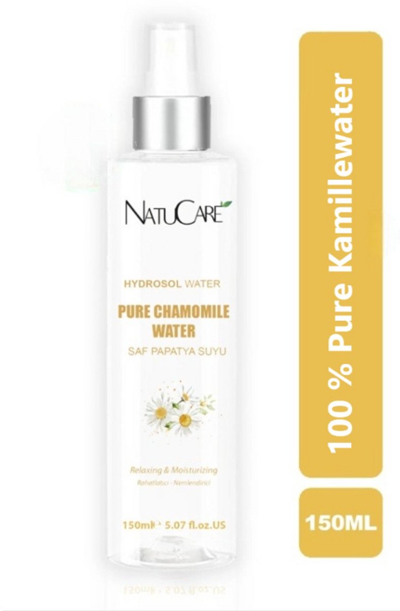 NatuCare Kamillewater 150 ml – 100% Puur & Natuurlijk | Verfrissende Botanische Tonic voor Huid, Haar & Gezicht | Kalmerend voor de Huid | Vegan & Parfumvrij