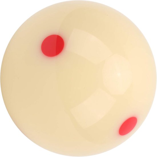 Standard 52.5mm Resin Billiard Snooker Practice Training Pool Cue Ball - Snooker Practice Ball Cue met Rode Dots - Wit 52.5mm 2 Inch Pool Training Vg — afbeelding 2