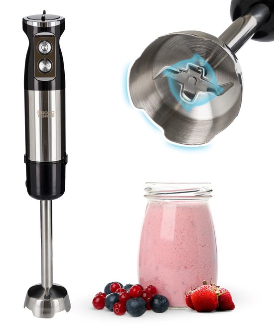 Goodforce Staafmixer – krachtig & vaatwasserbestendig – 12 snelheden + turbofunctie – 1000W – PFAS-vrij