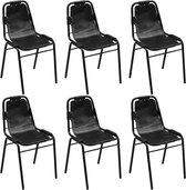 Eetkamerstoelen ECHT Leer zwart 6 STUKS / Eetkamer stoelen / Extra stoelen voor huiskamer / Dineerstoelen / Tafelstoelen / Barstoelen / Huiskamer stoelen/ Tafelstoelen / Barstoelen