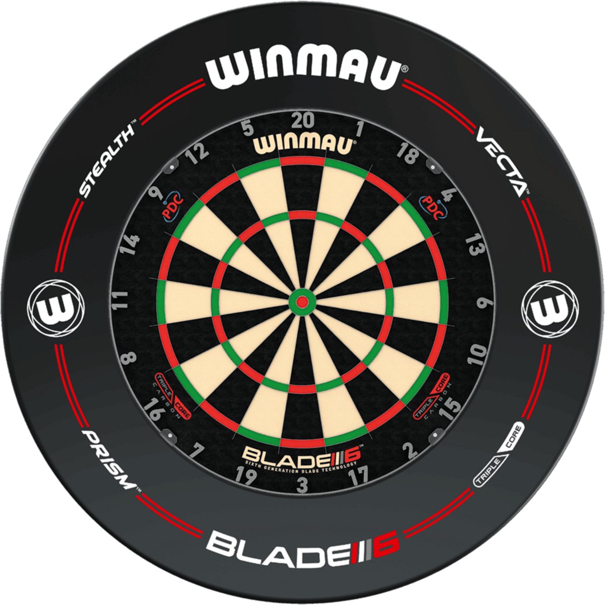 Winmau Blade 6 Triple Core + Winmau Pro Line Surround - Dartset