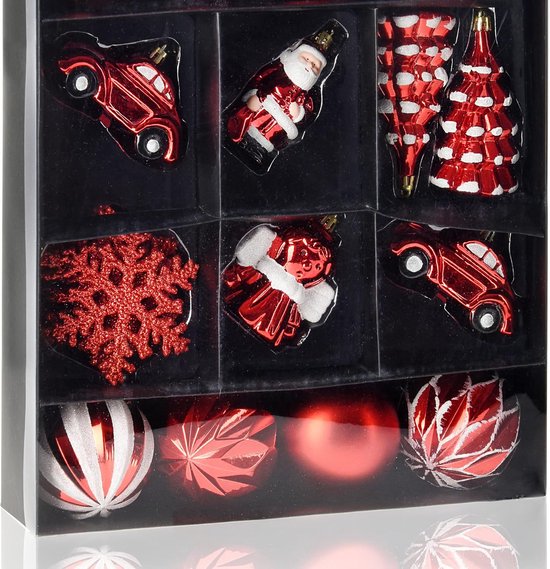 Magic Kerstballen, kunststof, 9 cm, vormenassortiment, bel, hart en ster, kerstboomversiering, kerstversiering, roze-mix, roze, 6 stuks Magic Kerstballen, kunststof, 9 cm, vormenassortiment, bel, hart en ster, kerstboomversiering, kerstversiering, roze-mix, roze, 6 stuks
